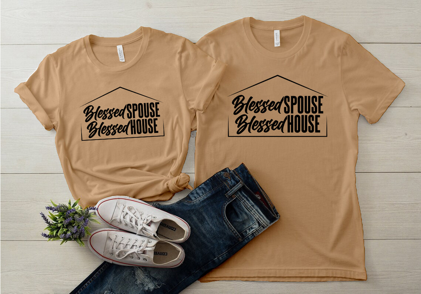 "Blessed Spouse" Black Letter Unisex Tee