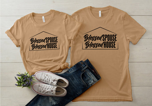 "Blessed Spouse" Black Letter Unisex Tee