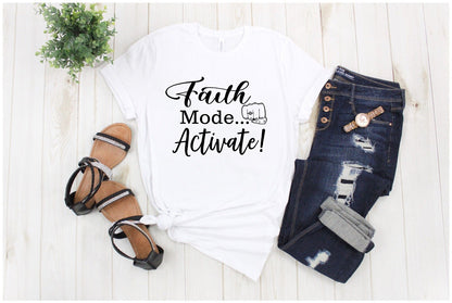 "Faith Mode" for Her Black Letter Tee