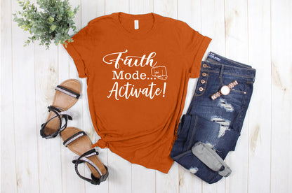 "Faith Mode" for Her White Letter Tee