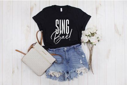 "Sing Bae!" White Letter Tee