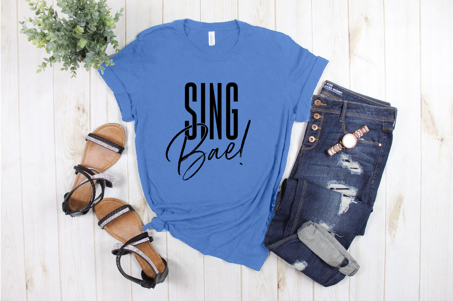 "Sing Bae!" Black Letter Tee