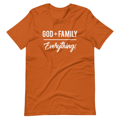 "God + Family over Everything" White Letter Tee