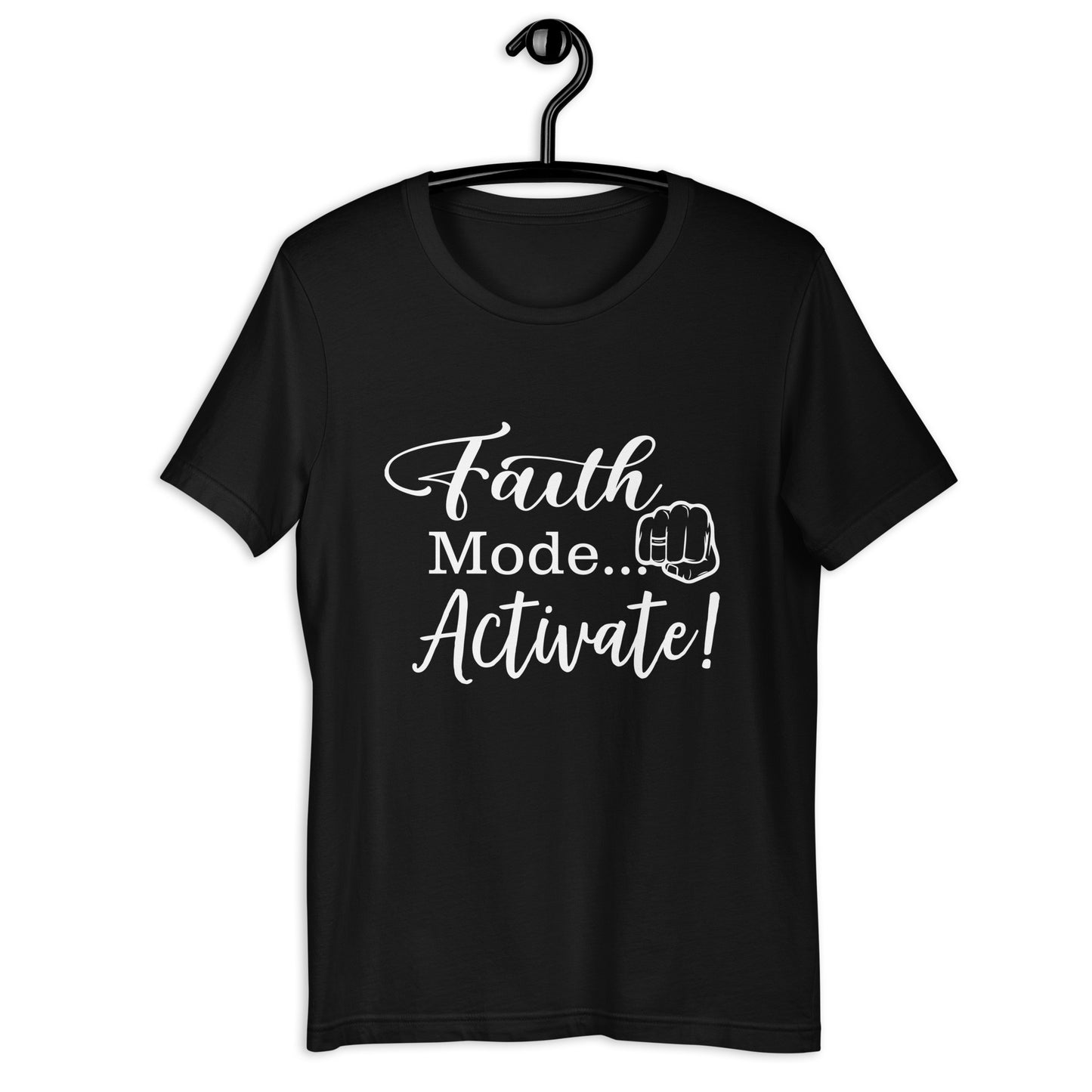 "Faith Mode" for Him White Letter Tee