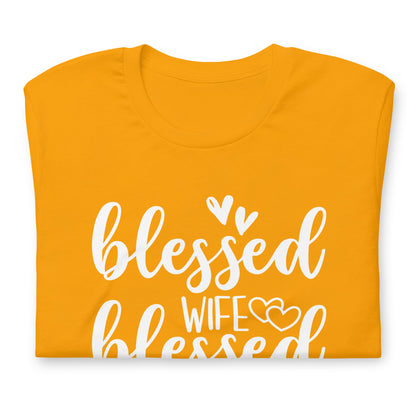 "Blessed Wife Blessed Life" White Letter Tee