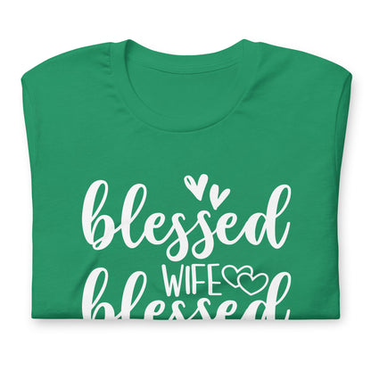 "Blessed Wife Blessed Life" White Letter Tee