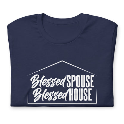 "Blessed Spouse" White Letter Unisex Tee