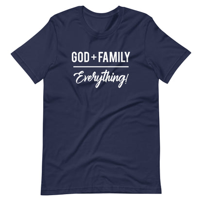 "God + Family over Everything" White Letter Tee