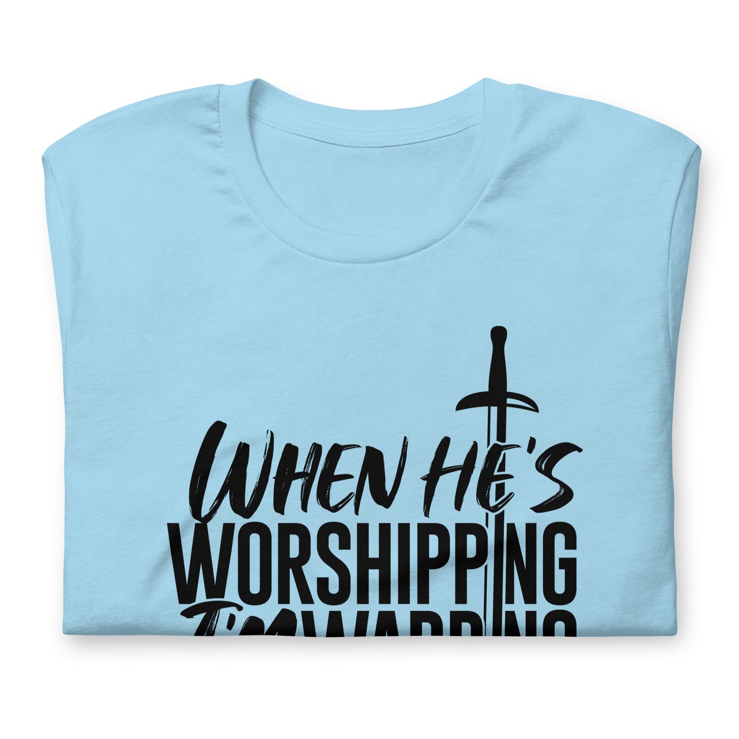 "When he's Worshipping" Black Letter Tee