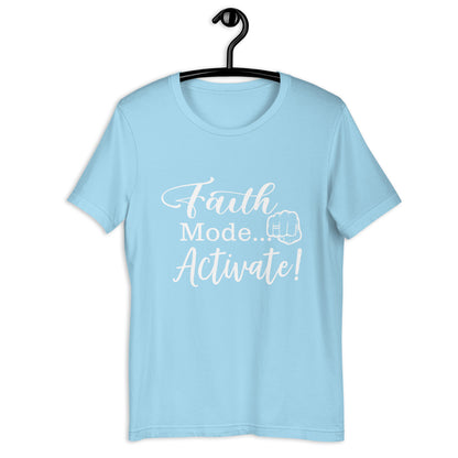 "Faith Mode" for Him White Letter Tee