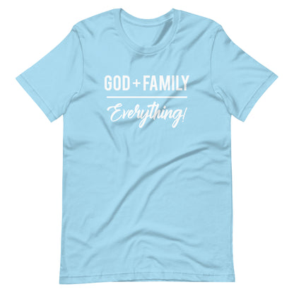 "God + Family over Everything" White Letter Tee