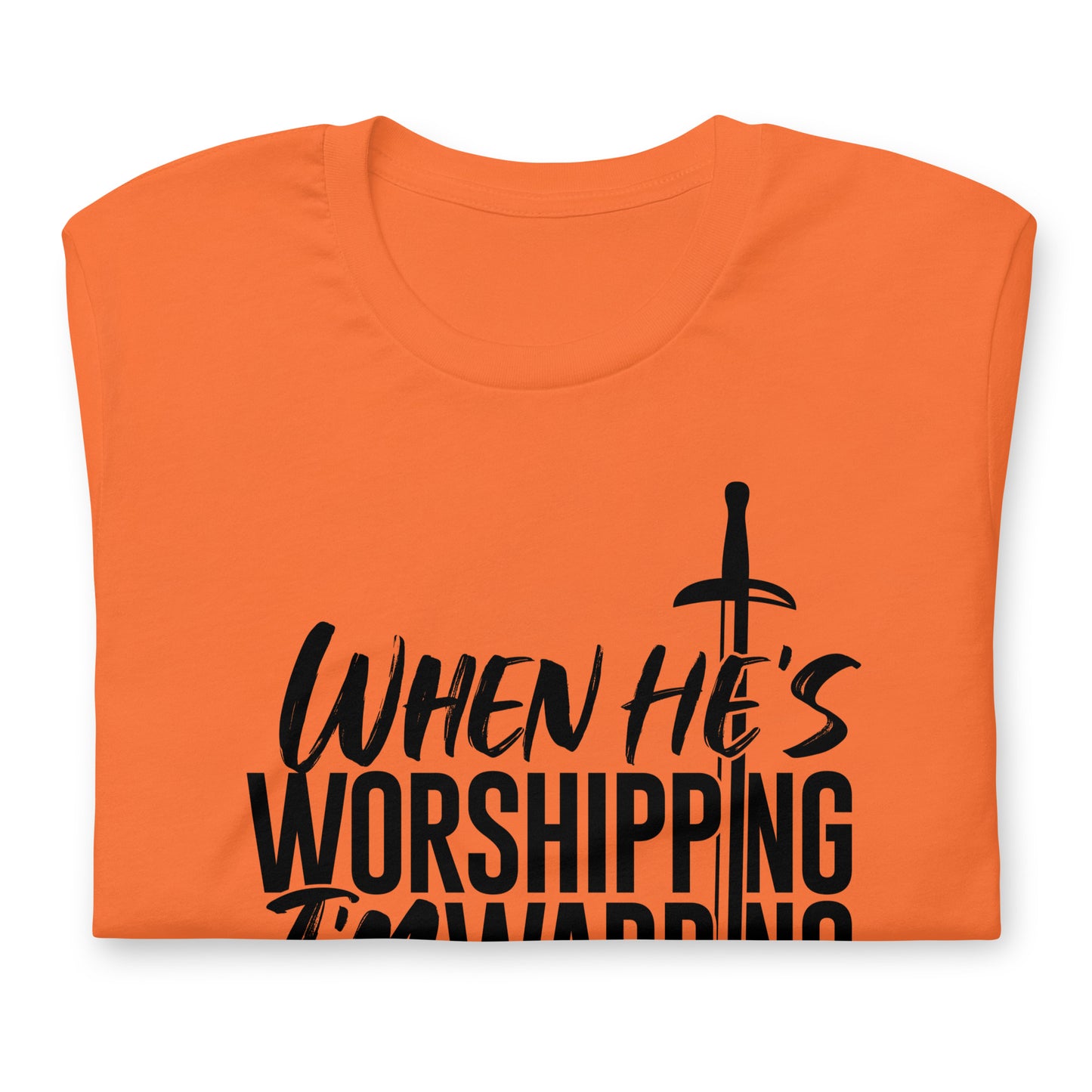 "When he's Worshipping" Black Letter Tee