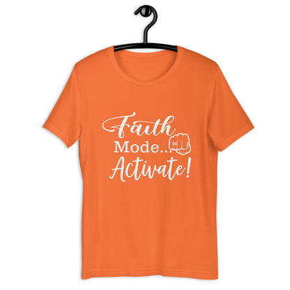 "Faith Mode" for Him White Letter Tee