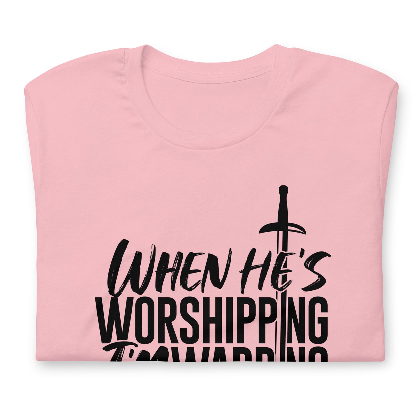 "When he's Worshipping" Black Letter Tee