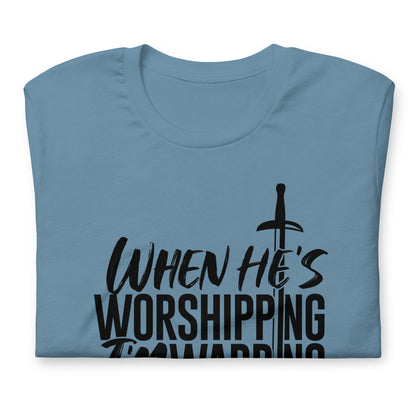 "When he's Worshipping" Black Letter Tee