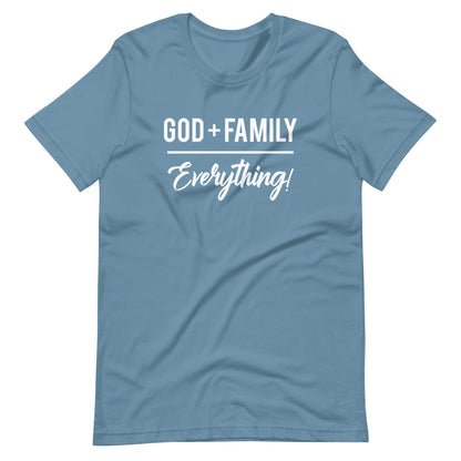 "God + Family over Everything" White Letter Tee