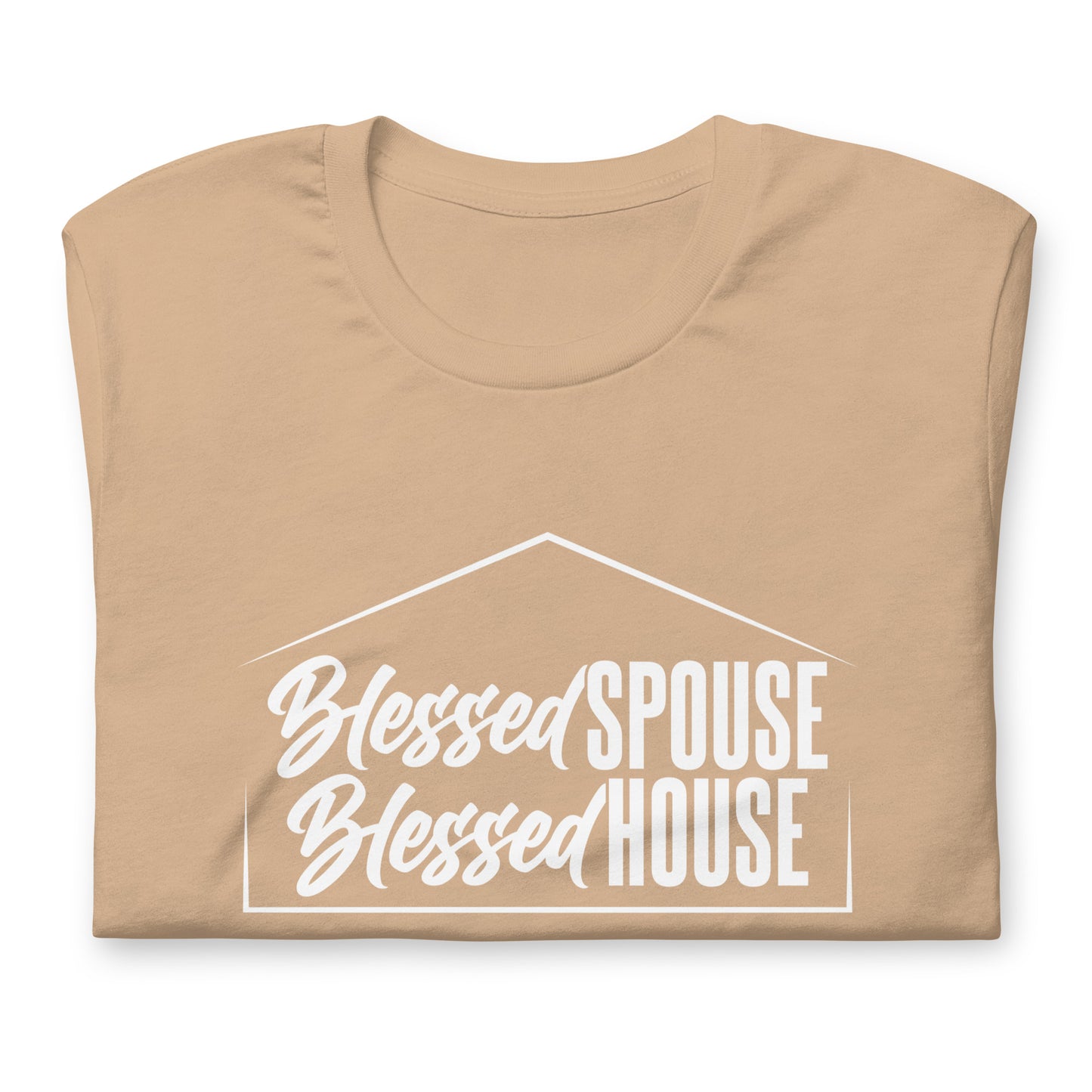 "Blessed Spouse" White Letter Unisex Tee