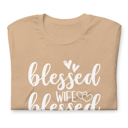 "Blessed Wife Blessed Life" White Letter Tee