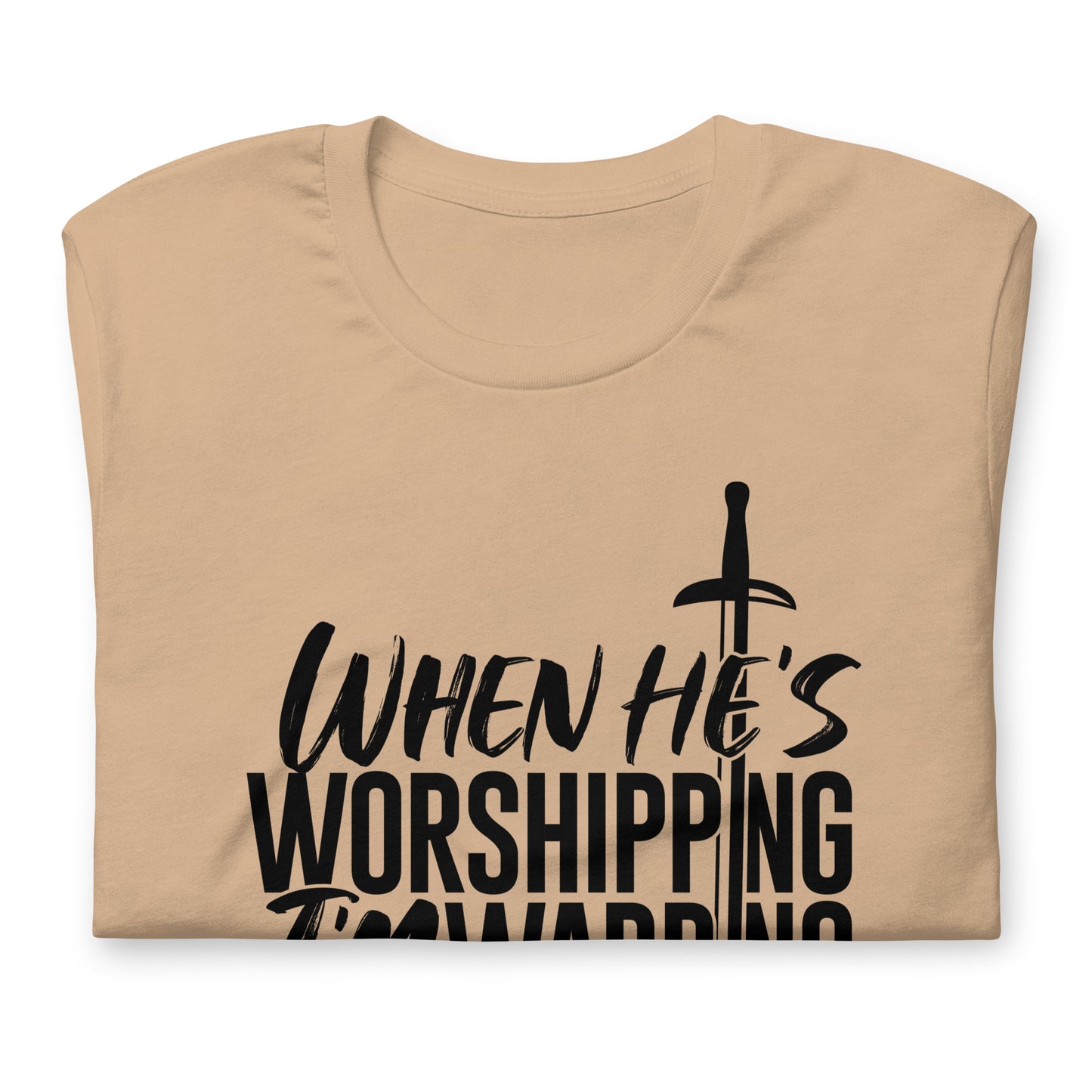 "When he's Worshipping" Black Letter Tee