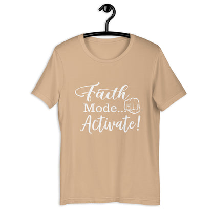 "Faith Mode" for Him White Letter Tee