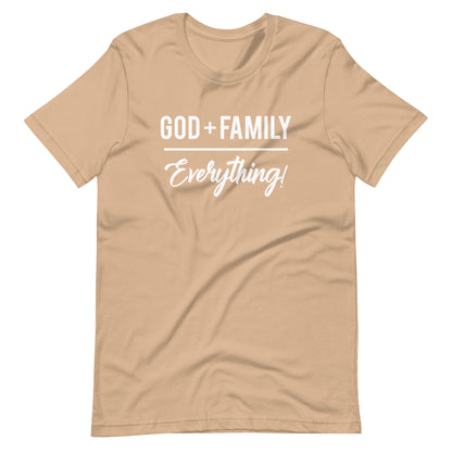 "God + Family over Everything" White Letter Tee